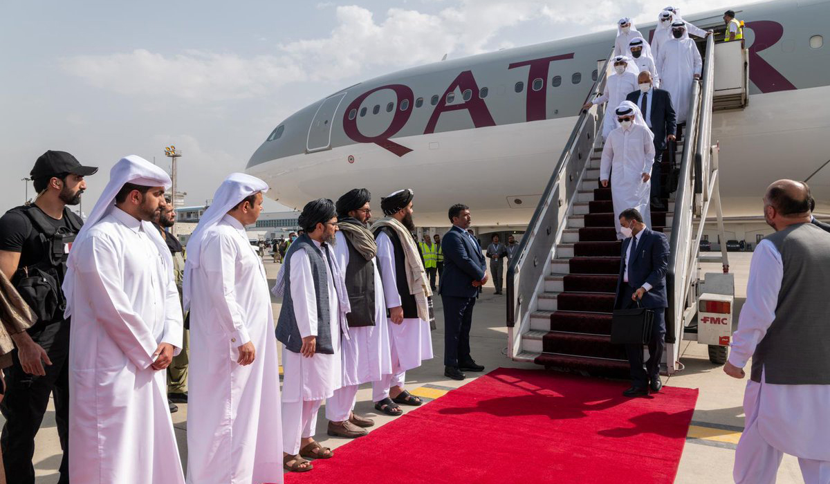 Qatar's foreign minister arrives in Kabul, meets with new Afghan govt officials